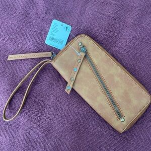 Free People- vegan leather tan wallet - new with tags! Never used.